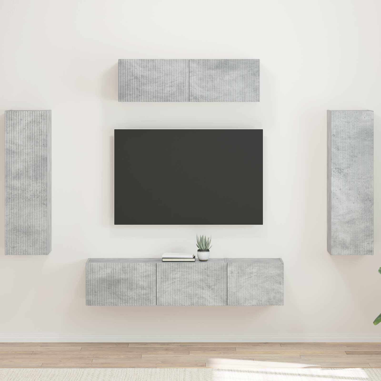 vidaXL TV-Schränk 3 pcs Beton Grau