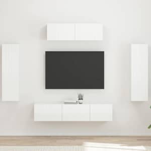 Televizní skříň 5 pcs Vysoce lesklá bílá - obrázek 1