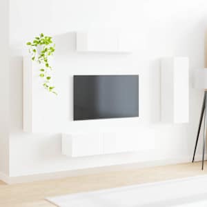 Televizní skříň 5 pcs Vysoce lesklá bílá - obrázek 4