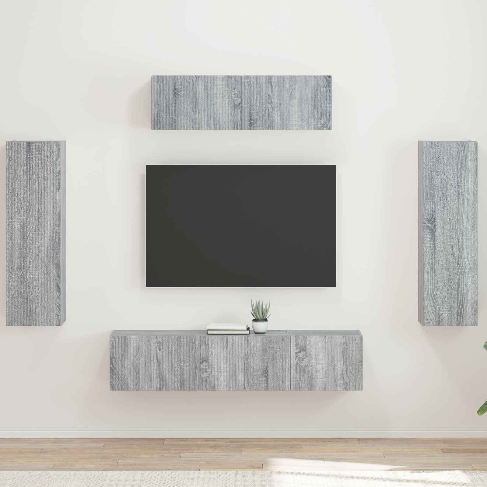 vidaXL TV-Schränk 3 pcs Graues Sonoma
