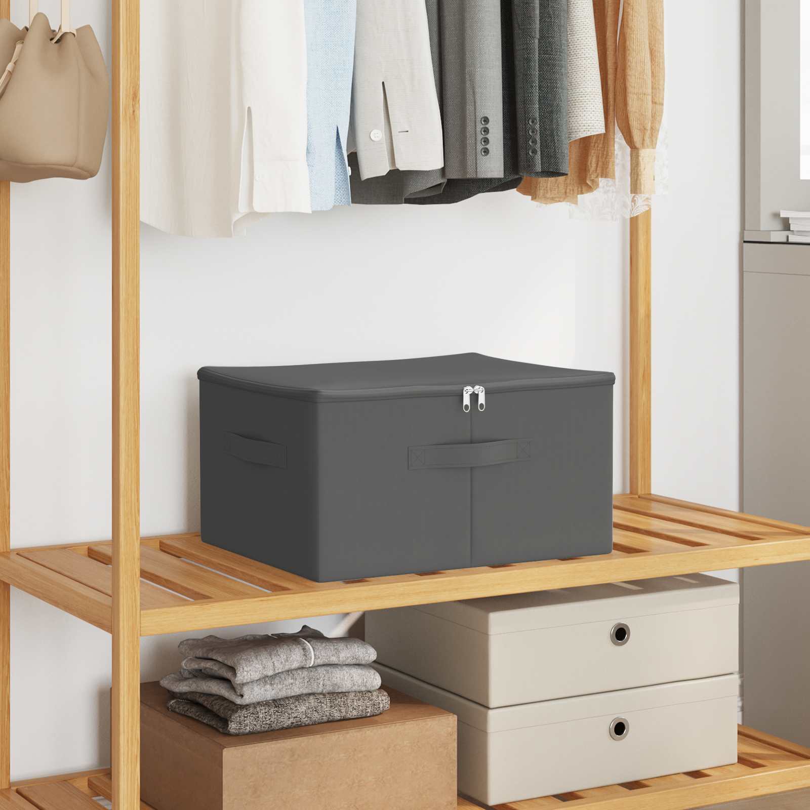 vidaXL Opbevaringskasse Ikke-vævet stof 43 x 34 x 23 cm 33,6 L
