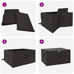 Úložná krabice 2 pcs Antracitová 60 x 43 x 35 cm netkaný textil - obrázek 9