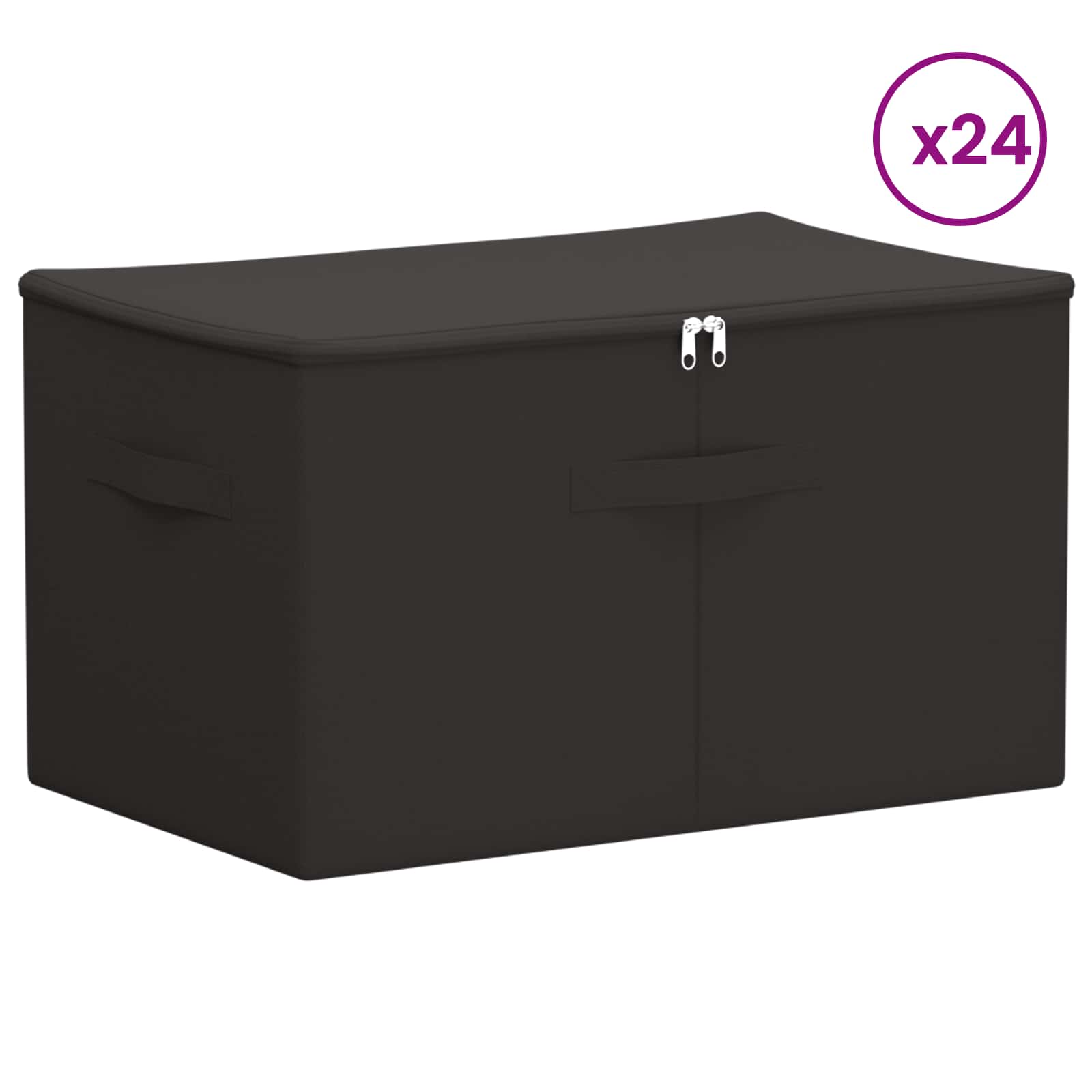 Opbergbox 24 pcs Antracietkleurig 60 x 43 x 35 cm Nonwoven stof image 2