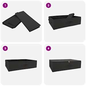 Úložná krabice 24 pcs Antracitová 70 x 40 x 18 cm - obrázek 9