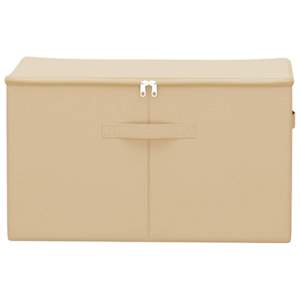Úložná krabice 2 pcs Krémová 55 x 35 x 32 cm netkaný textil - obrázek 4
