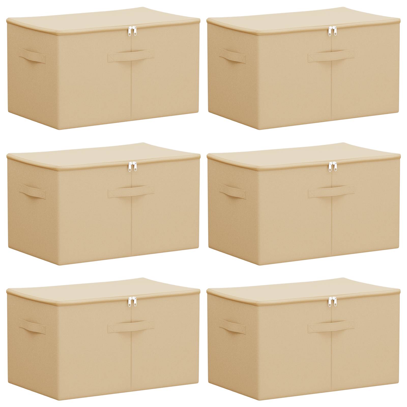 Opbergbox 6 pcs Crèmekleurig 55 x 35 x 32 cm Nonwoven stof image 2