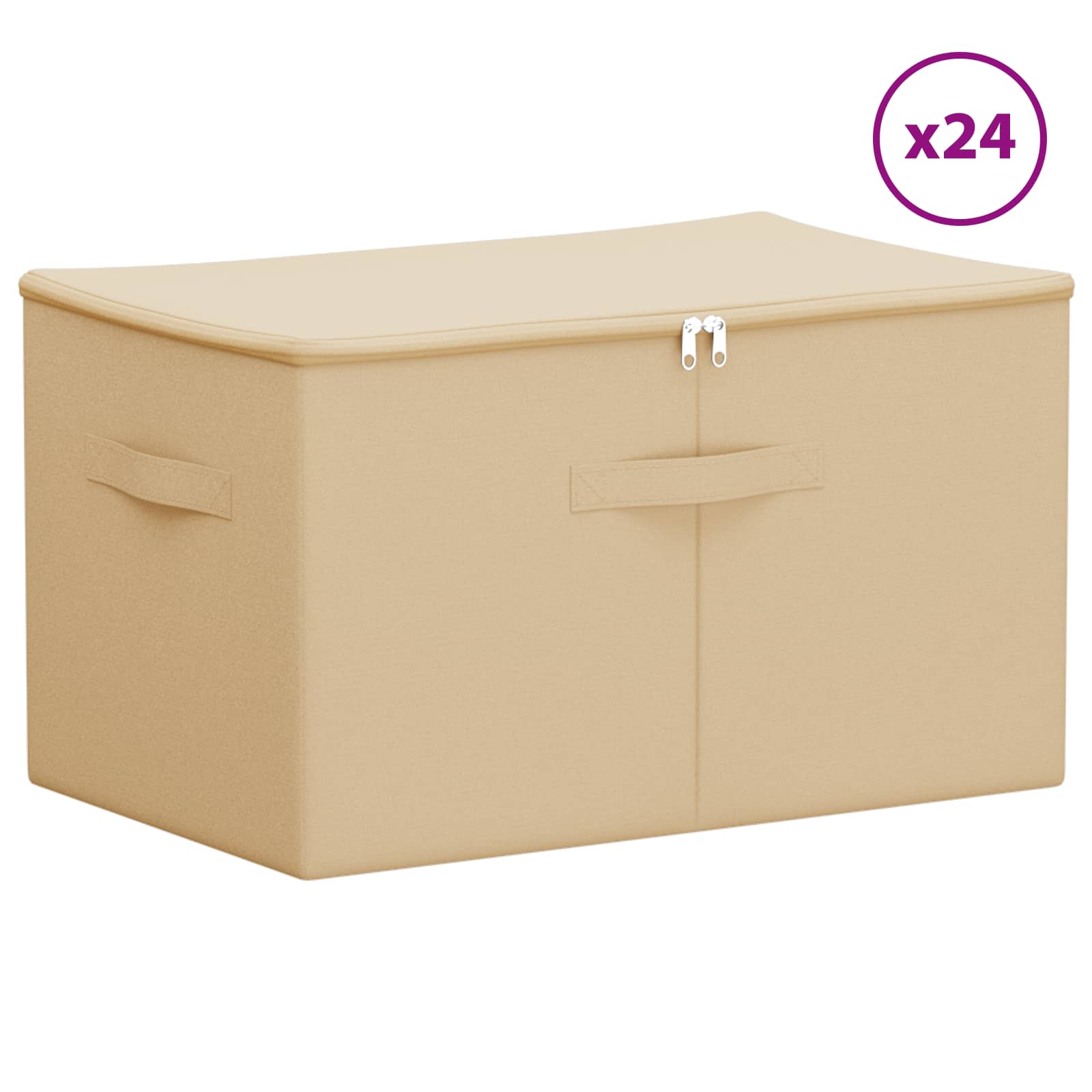 Opbergbox 24 pcs Crèmekleurig 55 x 35 x 32 cm Nonwoven stof image 2