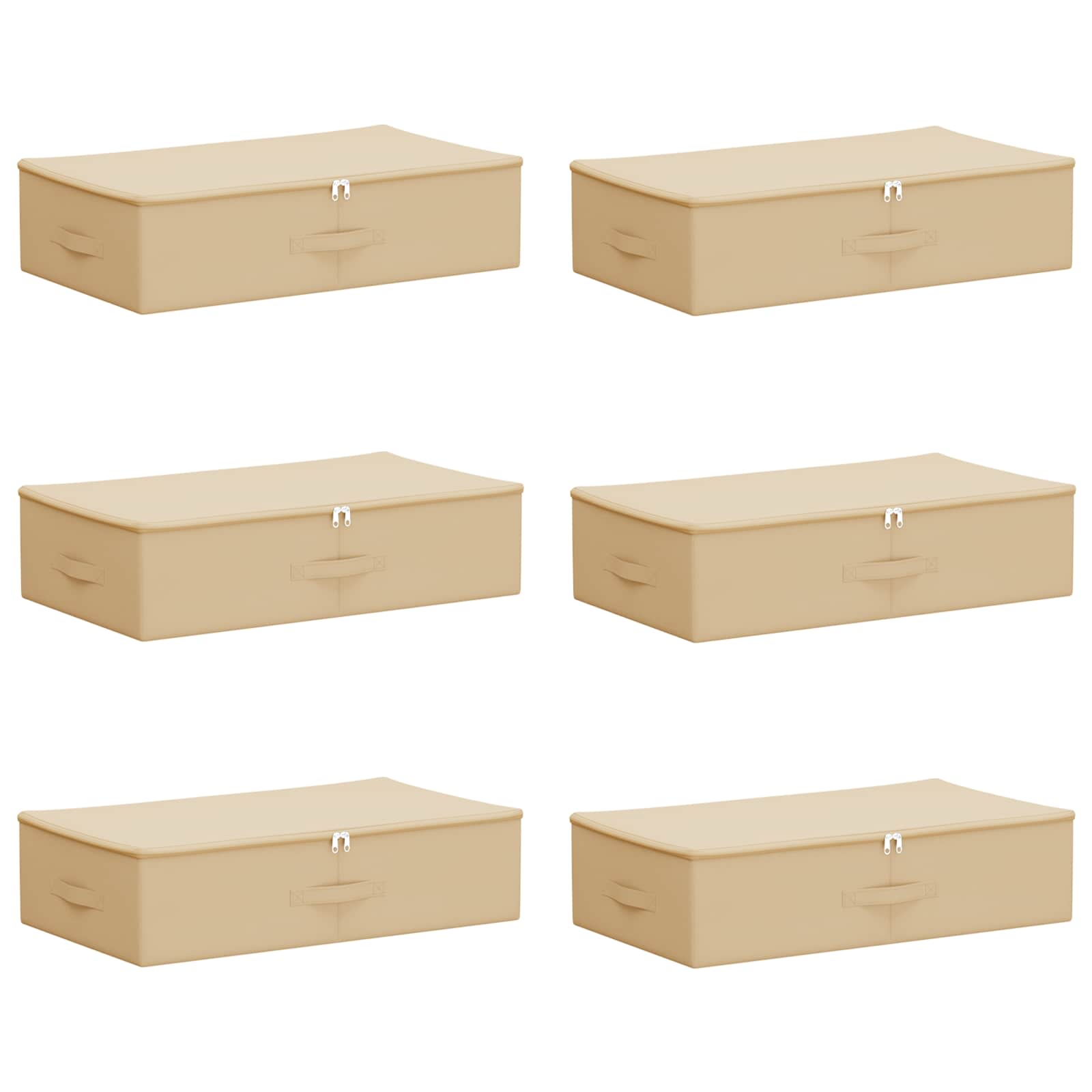 Opbergbox 6 pcs Crèmekleurig 70 x 40 x 18 cm Nonwoven stof image 2