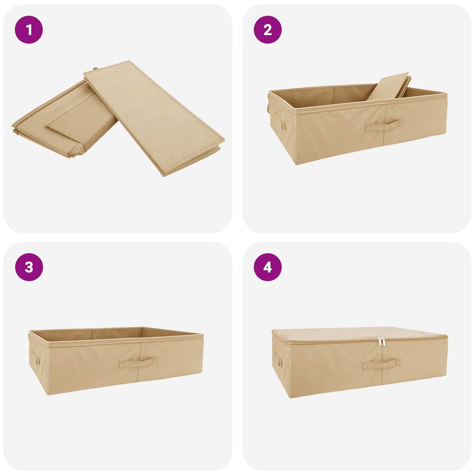 Opbergbox 6 pcs Crèmekleurig 70 x 40 x 18 cm Nonwoven stof image 9