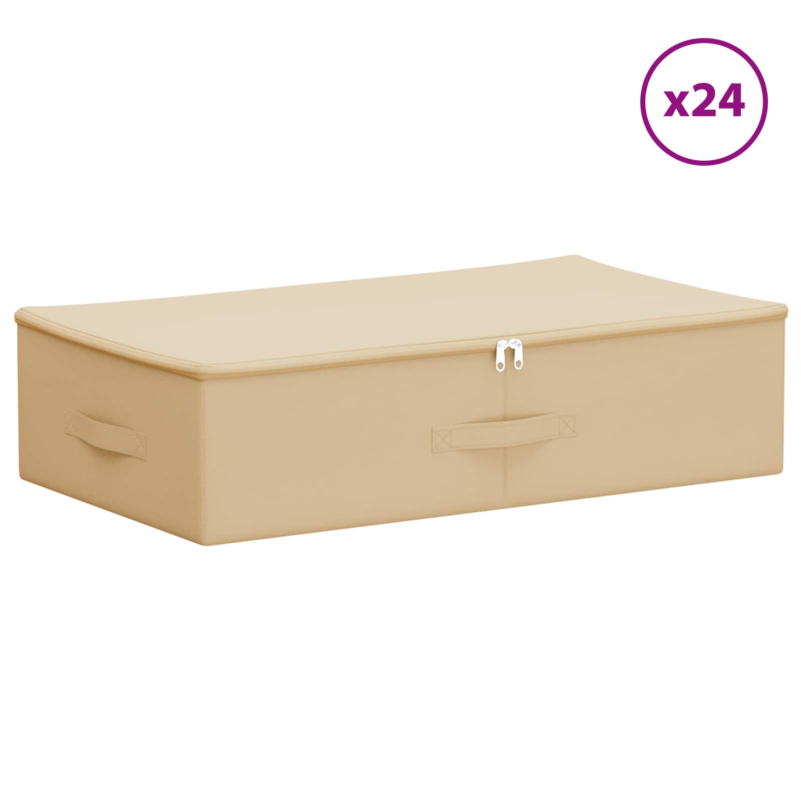 Opbergbox 24 pcs Crèmekleurig 70 x 40 x 18 cm Nonwoven stof image 2