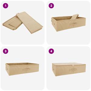 Úložná krabice 24 pcs Krémová 70 x 40 x 18 cm netkaný textil - obrázek 9