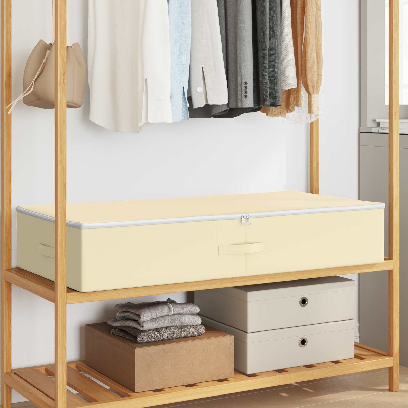vidaXL Opbevaringskasse 2 stk. Ikke-vævet stof 90 x 48 x 15 cm 64,8 L