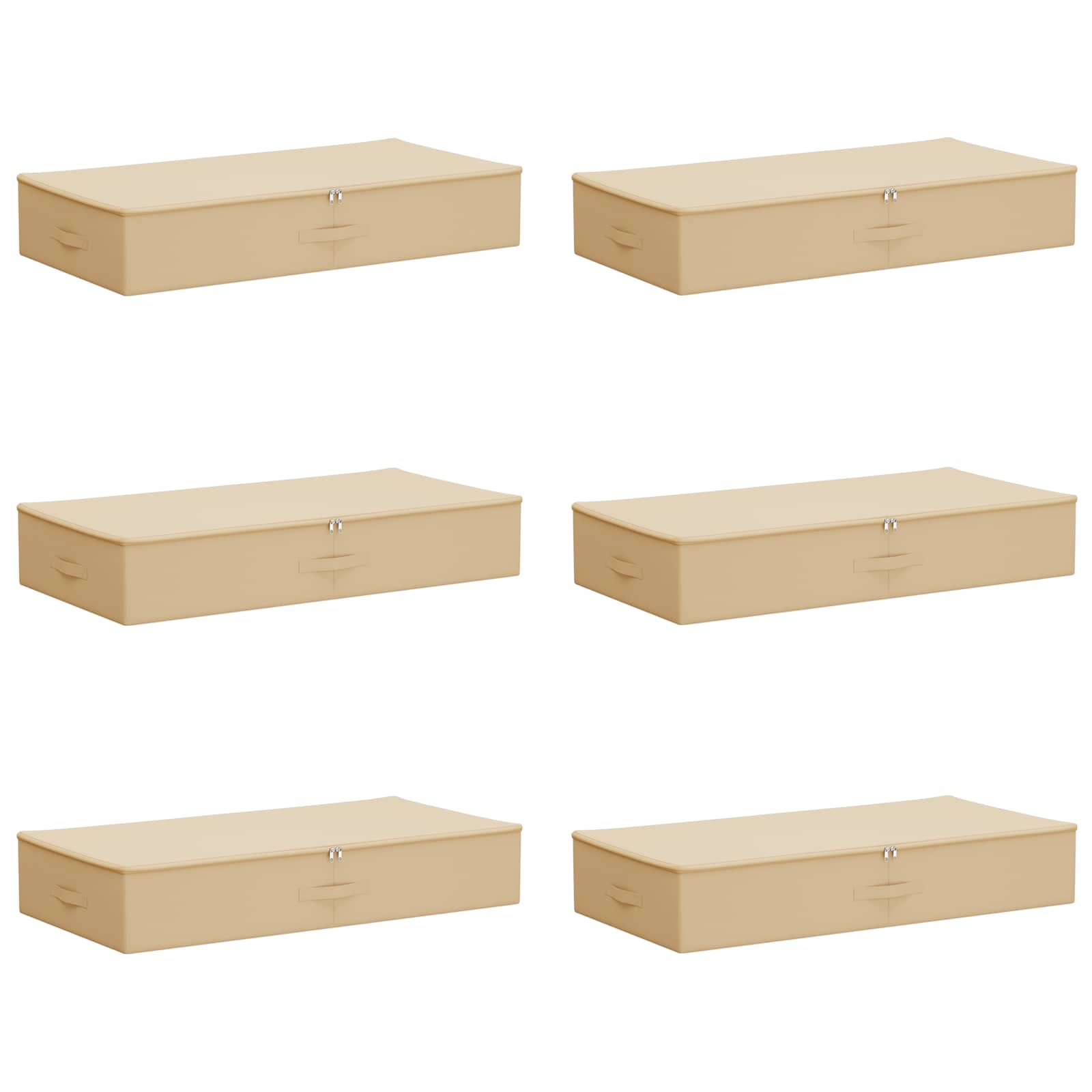 Opbergbox 6 pcs Crèmekleurig 90 x 48 x 15 cm Nonwoven stof image 2