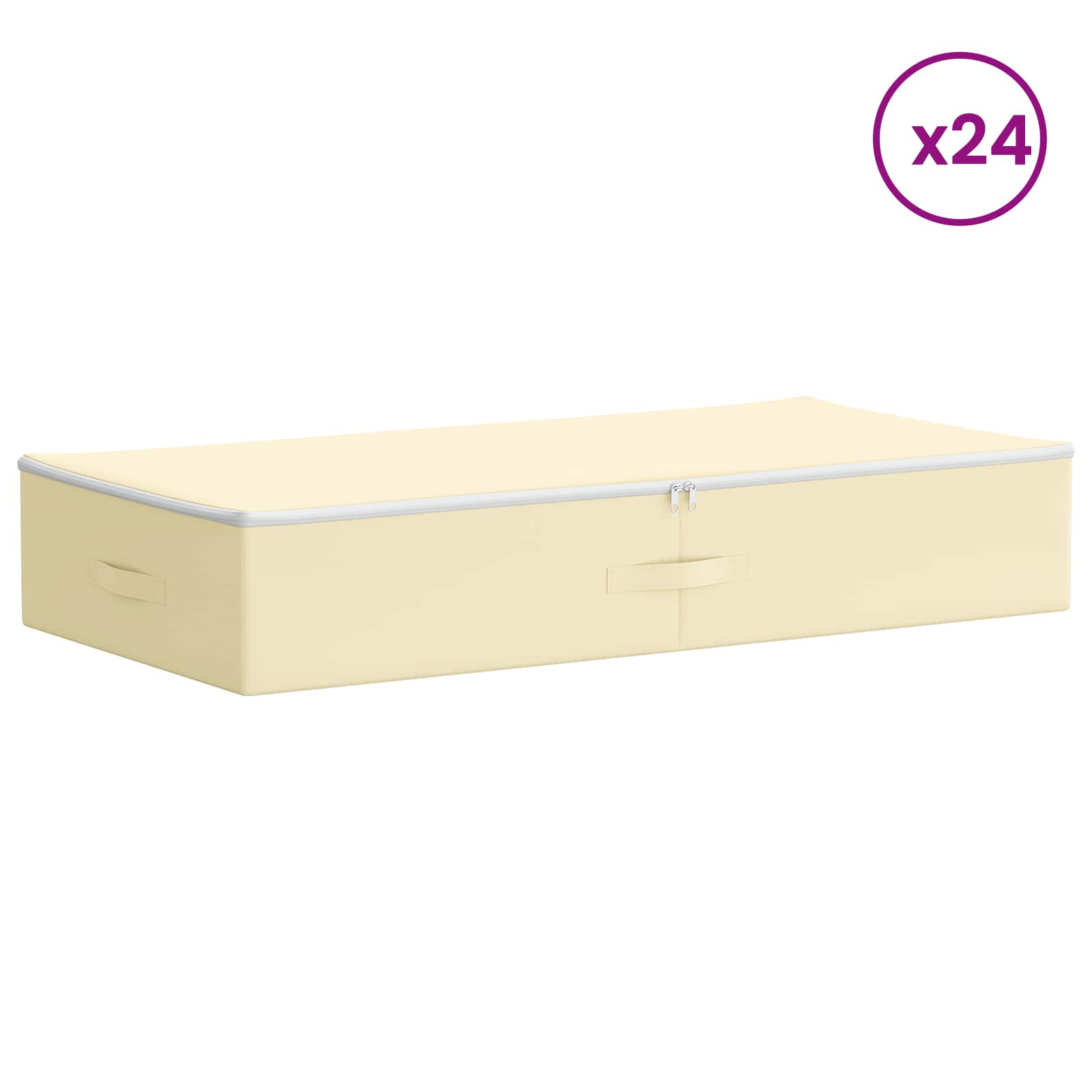 vidaXL Opbergbox 24 st Nonwoven stof 90 x 48 x 15 cm 64,8 crème, foto 2