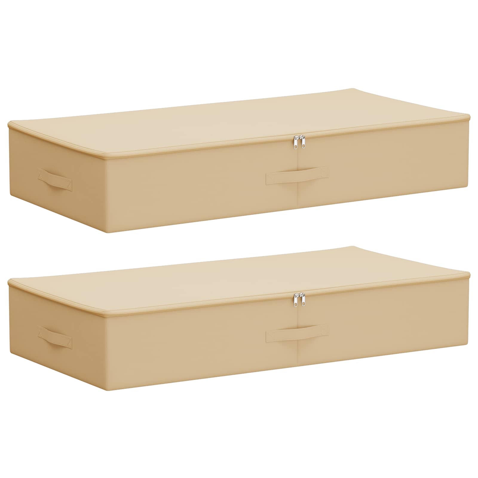Opbergbox 2 pcs Crèmekleurig 100 x 50 x 18 cm Nonwoven stof image 2