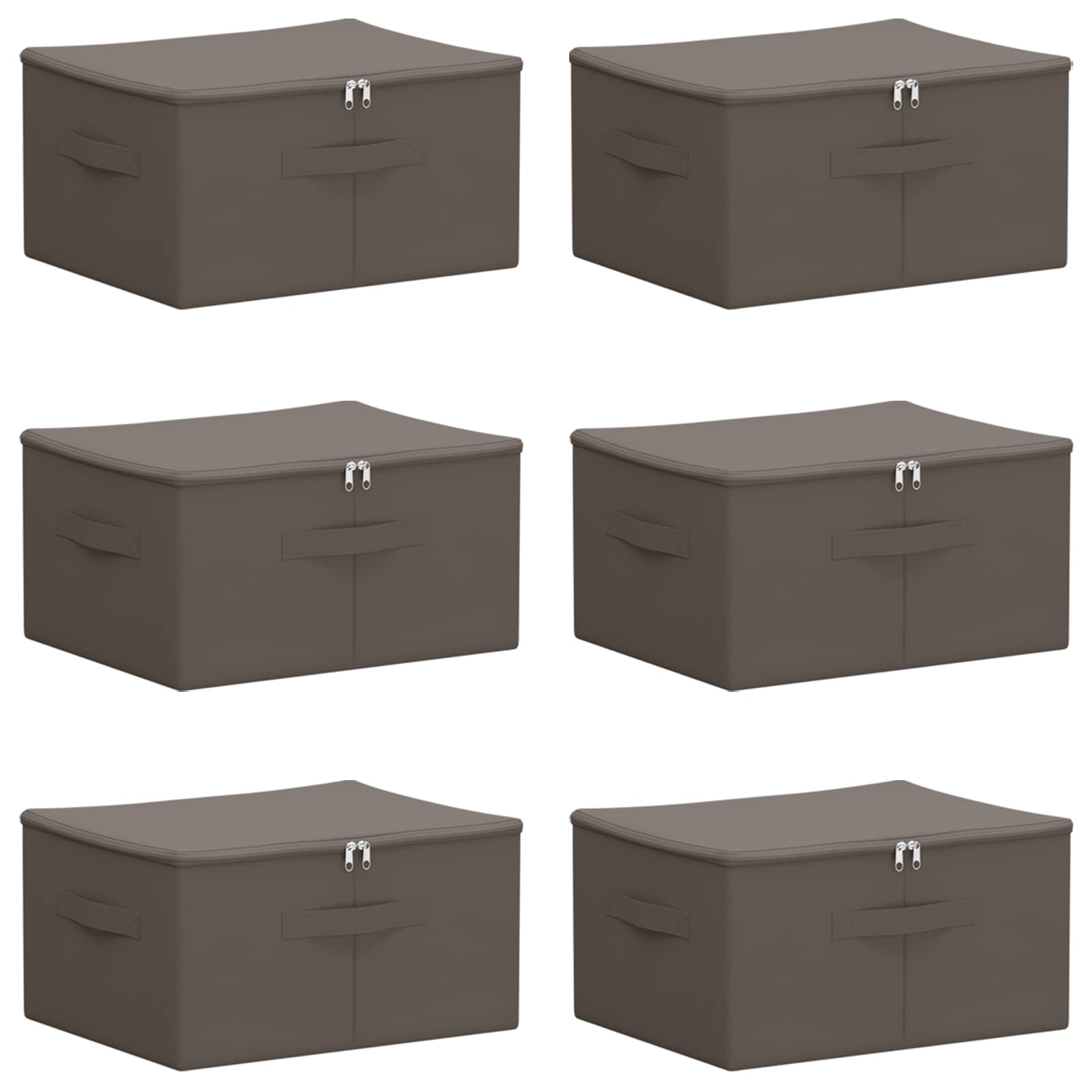 Opbergbox 6 pcs Grijs 43 x 34 x 23 cm Nonwoven stof image 2