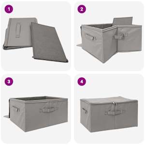 Úložná krabice 6 pcs Šedá 50 x 30 x 25 cm netkaný textil - obrázek 9