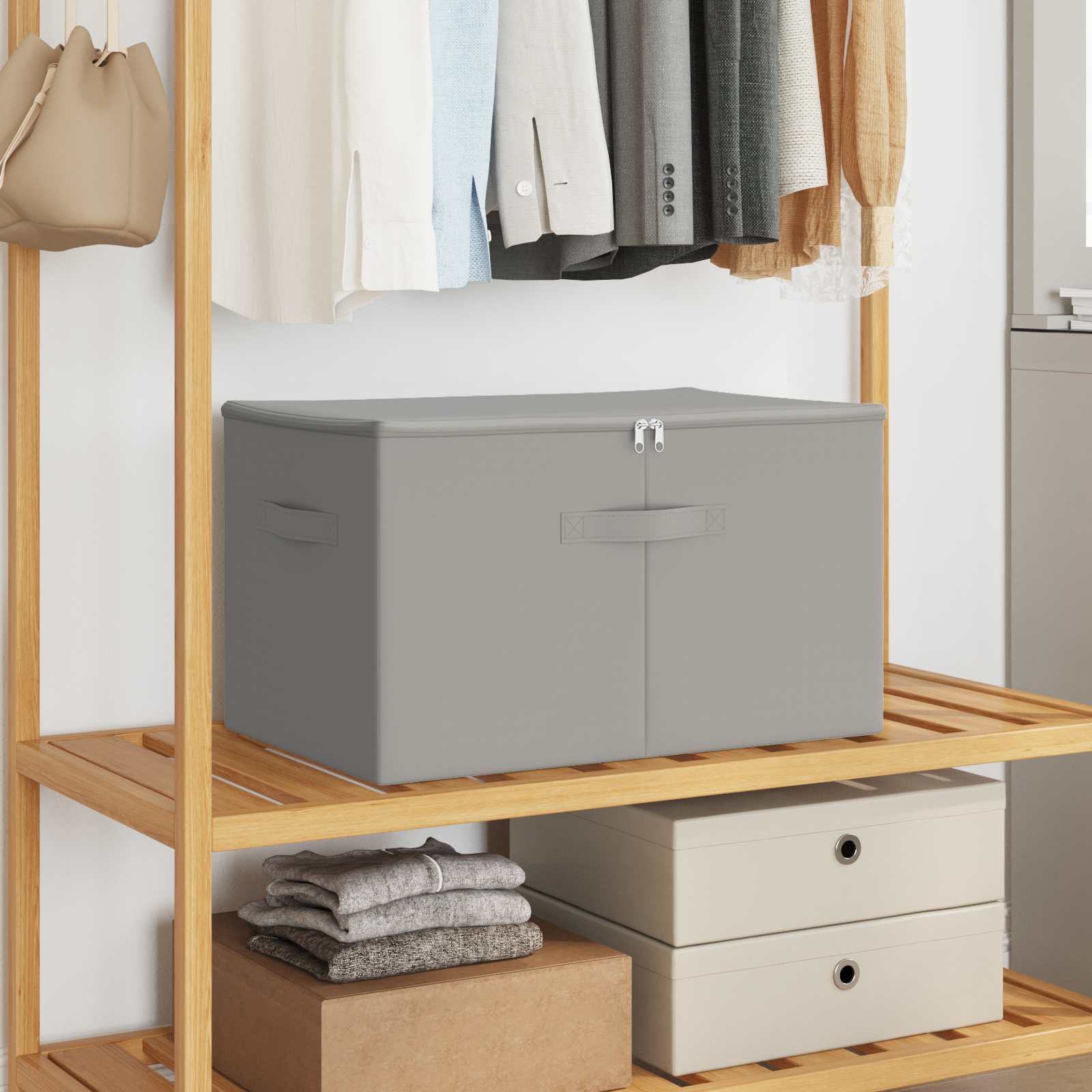vidaXL Opbevaringskasse 2 stk. Ikke-vævet stof 55 x 35 x 32 cm 61,6 L