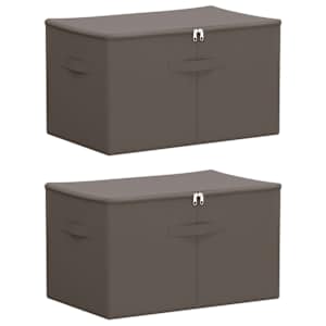 Úložná krabice 2 pcs Šedá 60 x 43 x 35 cm netkaný textil - obrázek 2