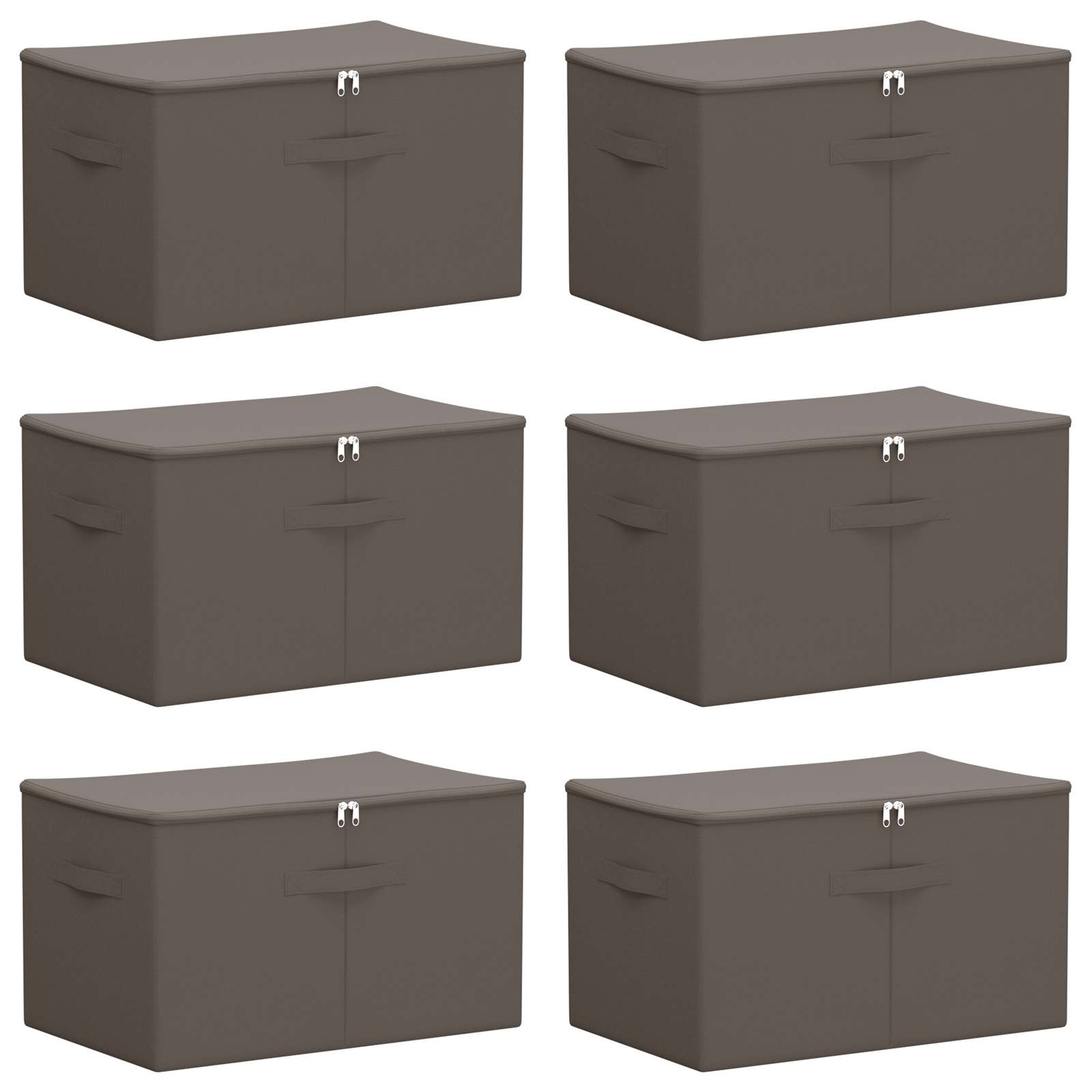 Opbergbox 6 pcs Grijs 60 x 43 x 35 cm Nonwoven stof image 2