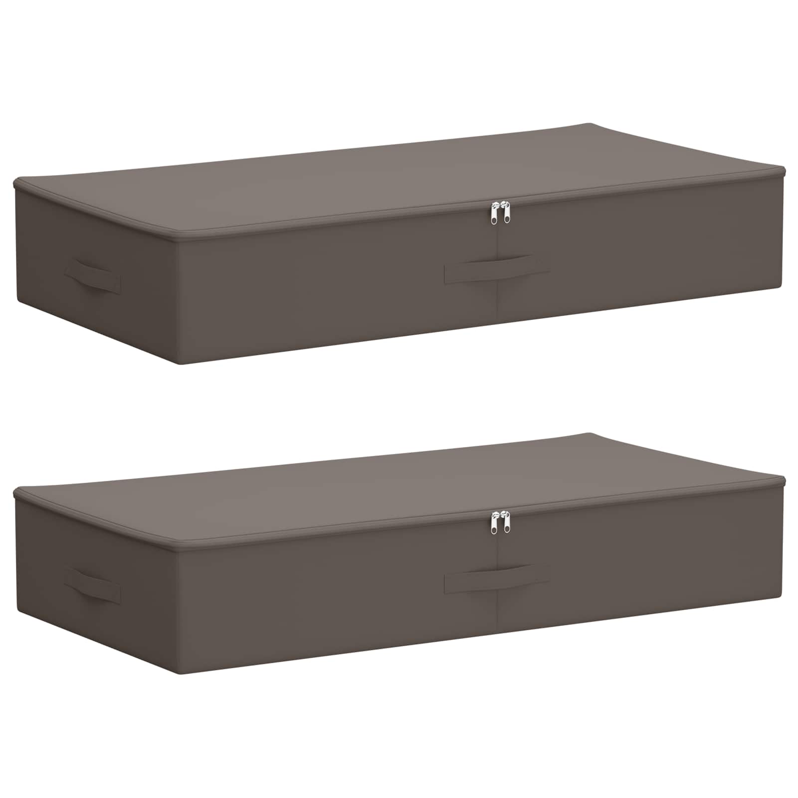 Opbergbox 2 pcs Grijs 90 x 48 x 15 cm Nonwoven stof image 2