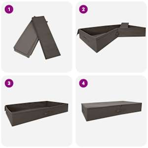 Úložná krabice 2 pcs Šedá 90 x 48 x 15 cm netkaný textil - obrázek 9