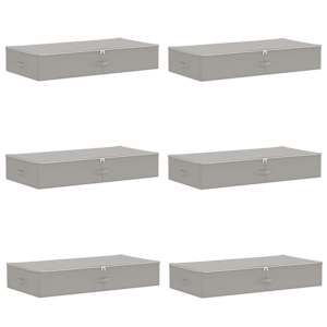 Úložná krabice 6 pcs Šedá 90 x 48 x 15 cm netkaný textil - obrázek 2