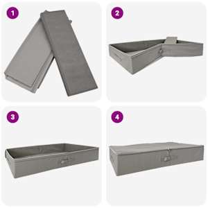 Úložná krabice 6 pcs Šedá 90 x 48 x 15 cm netkaný textil - obrázek 9