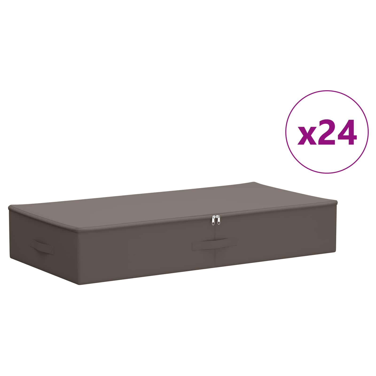 Opbergbox 24 pcs Grijs 90 x 48 x 15 cm Nonwoven stof image 2