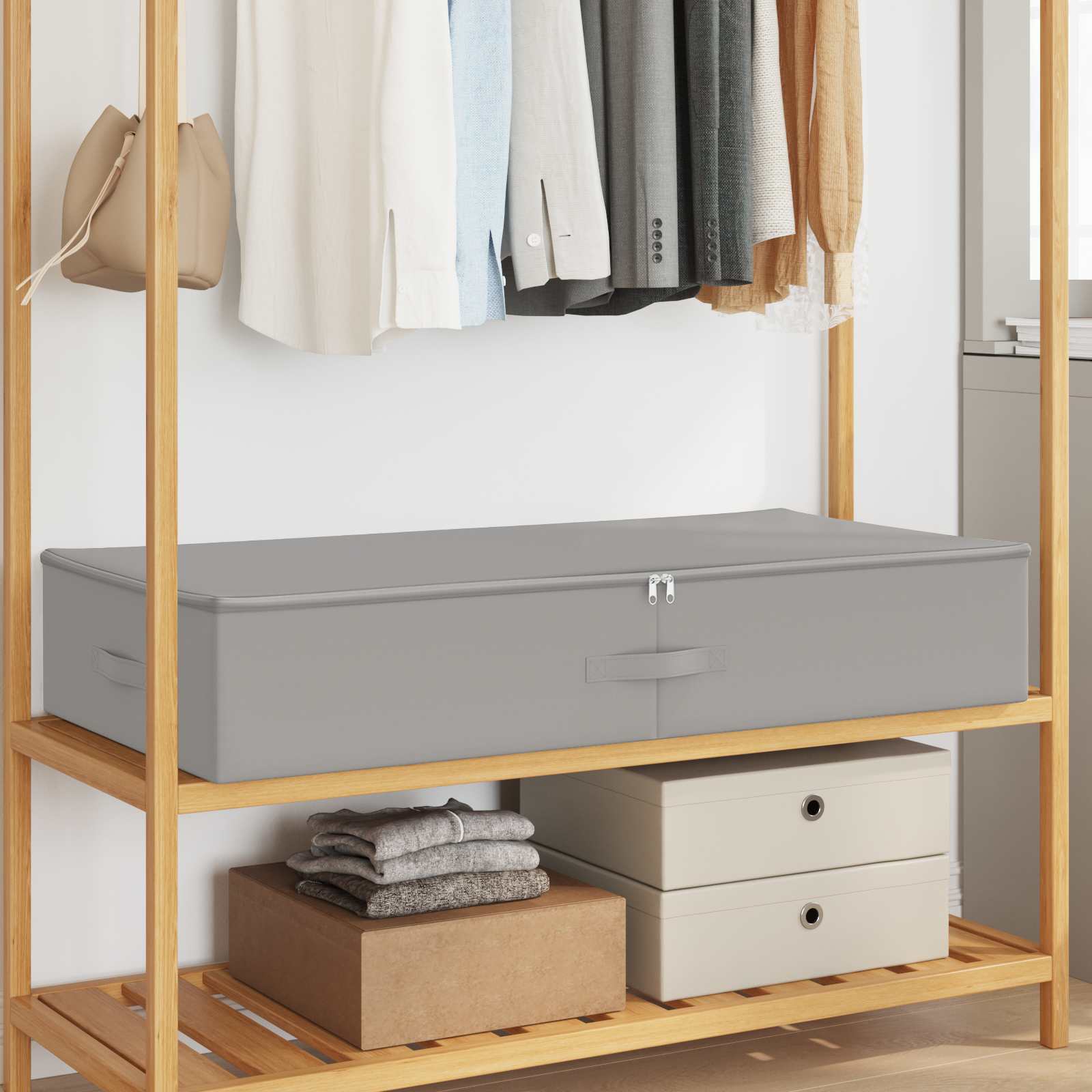 vidaXL Opbevaringskasse 2 stk. Ikke-vævet stof 100 x 50 x 18 cm 90 l