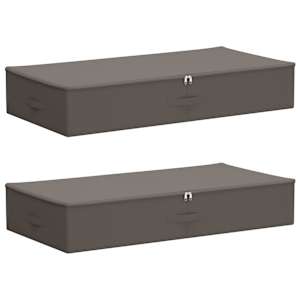 Úložná krabice 2 pcs Šedá 100 x 50 x 18 cm netkaný textil - obrázek 2