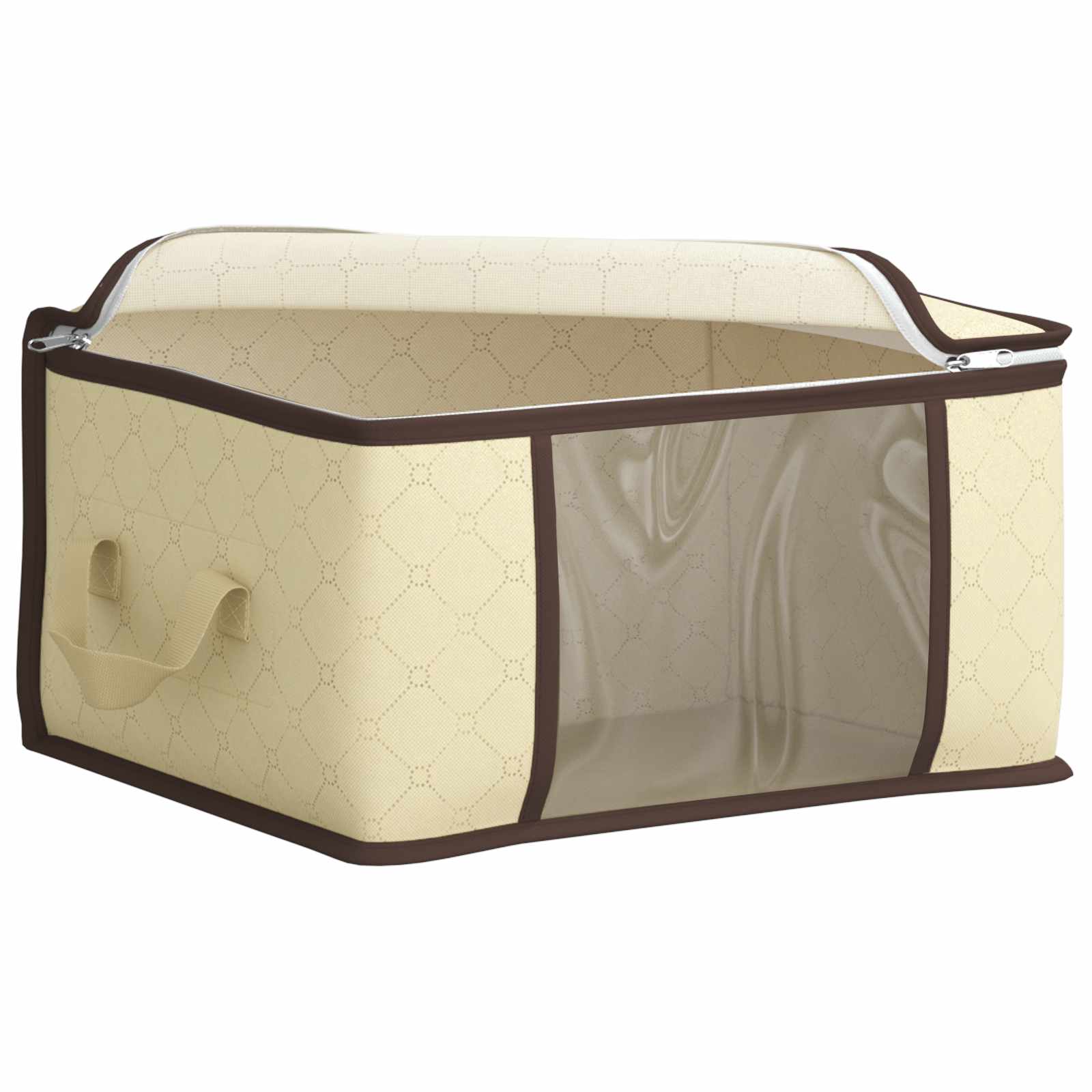 vidaXL Opbergdoos met Transparante Zijraam 2 st Nonwoven stof 37,5 crème, foto 4