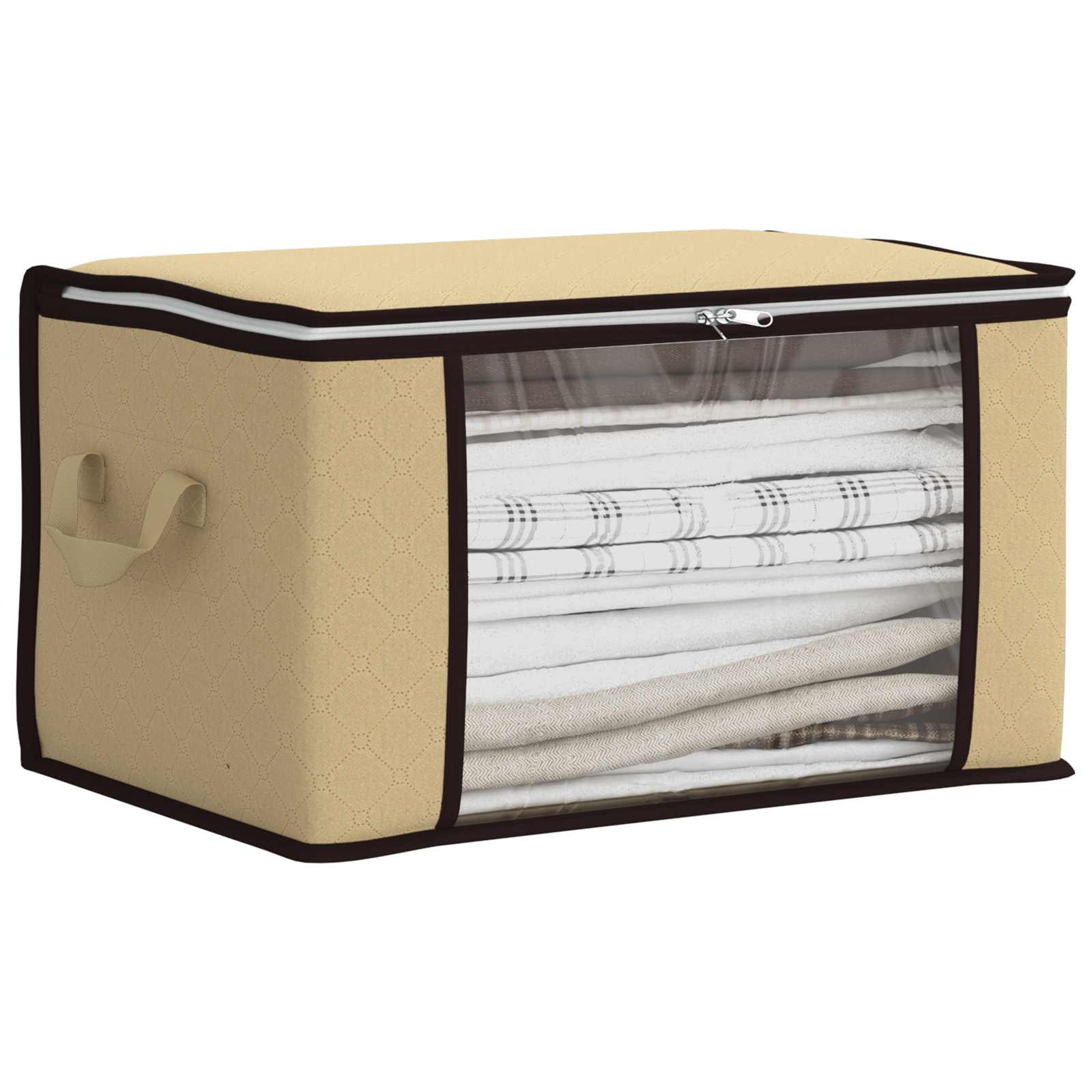 Opbergdoos met Transparante Zijraam Crèmekleurig Nonwoven stof image 3