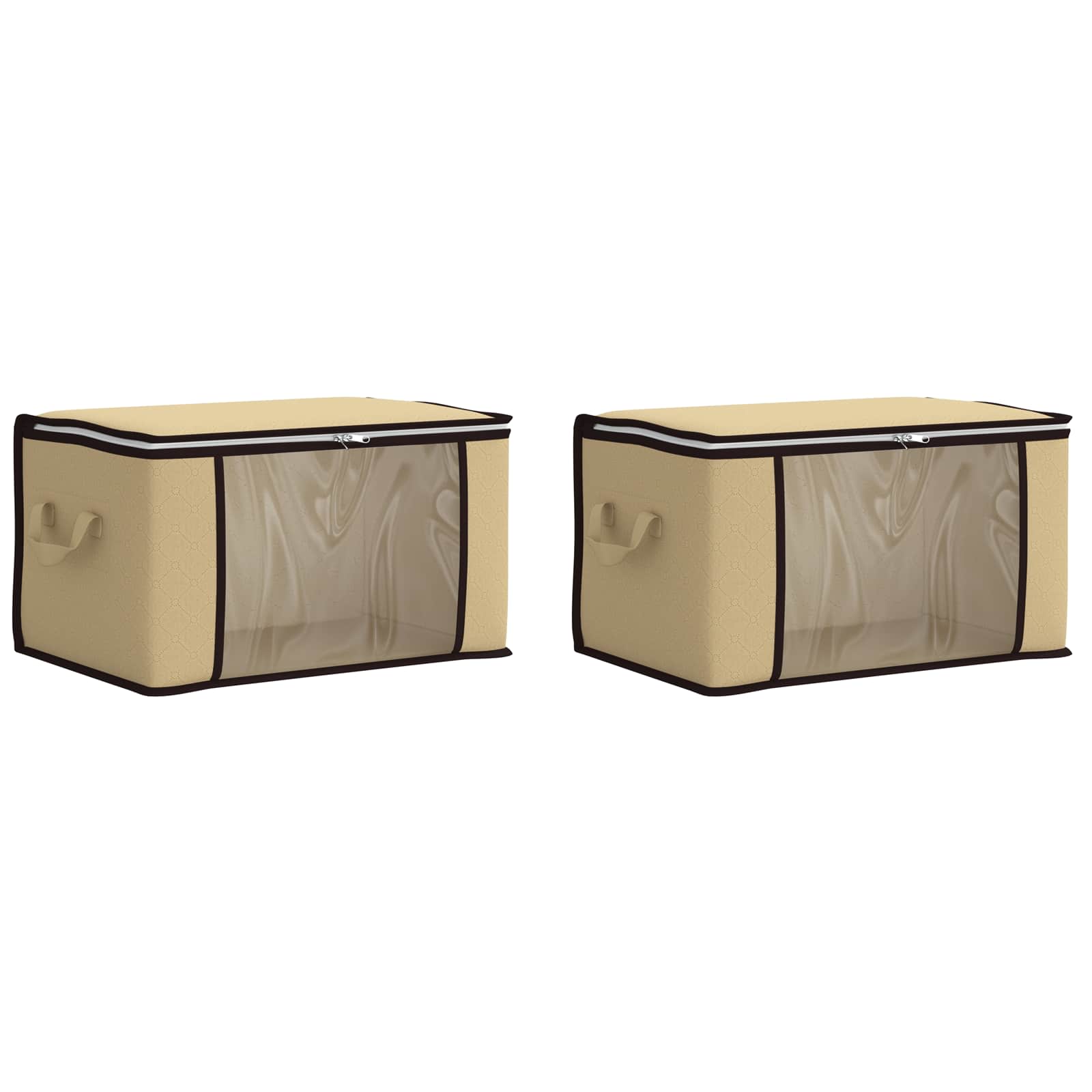 Opbergdoos met Transparante Zijraam 2 pcs Crèmekleurig image 2