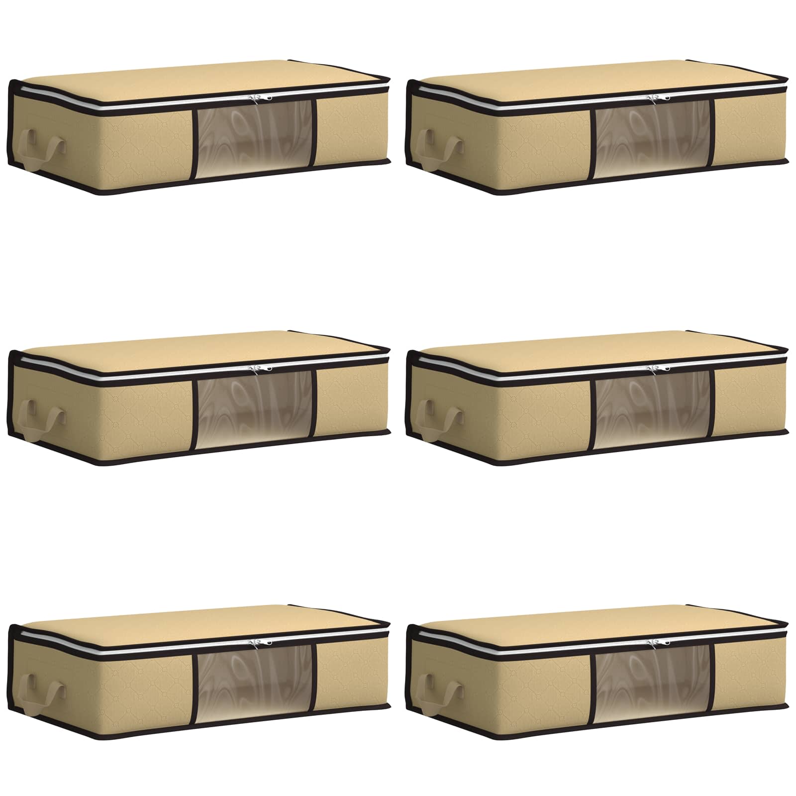 Opbergdoos met Transparante Zijraam 6 pcs Crèmekleurig image 2