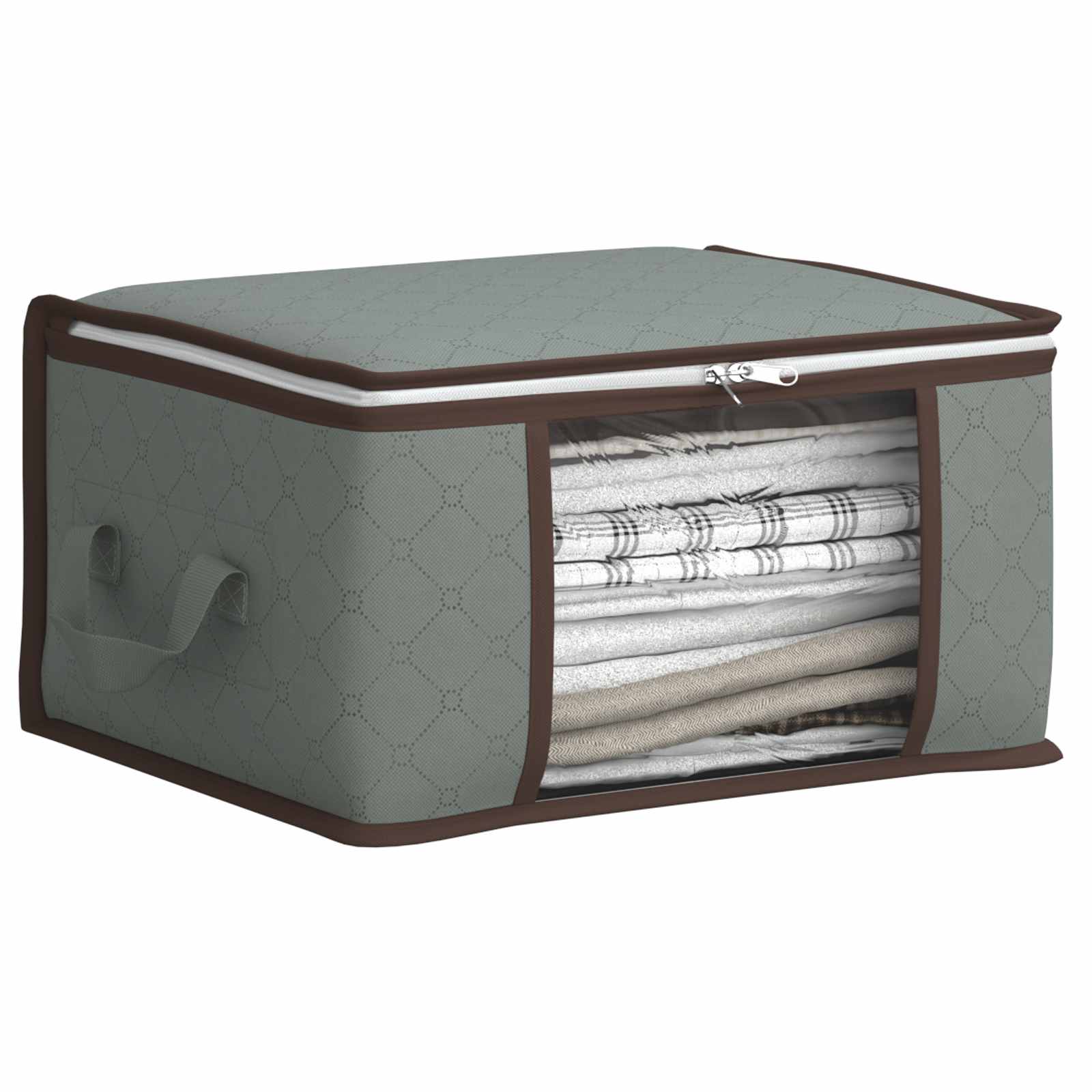vidaXL Opbergdoos met Transparante Zijraam 6 st Nonwoven stof 37,5 grijs, foto 2