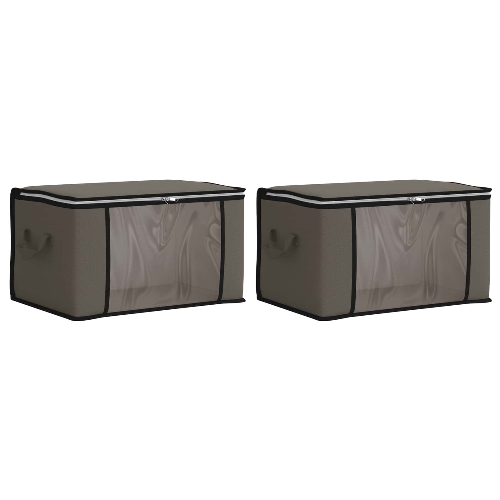 Opbergdoos met Transparante Zijraam 2 pcs Grijs 55 x 35 x 32 cm image 2