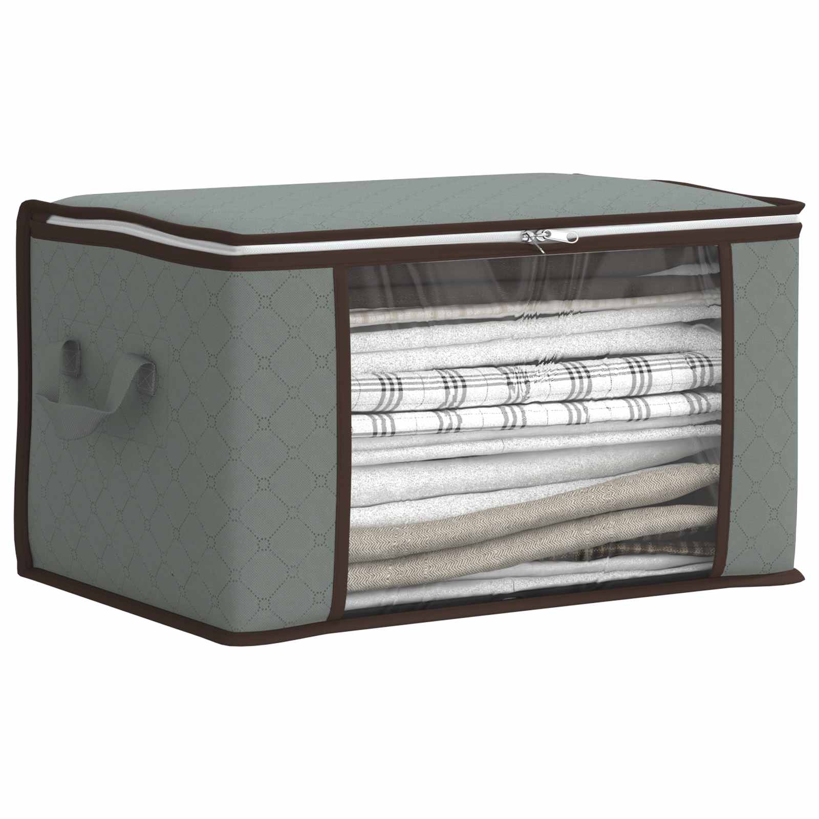 vidaXL Opbergdoos met Transparante Zijraam 6 st Nonwoven stof 61,6 grijs, foto 2