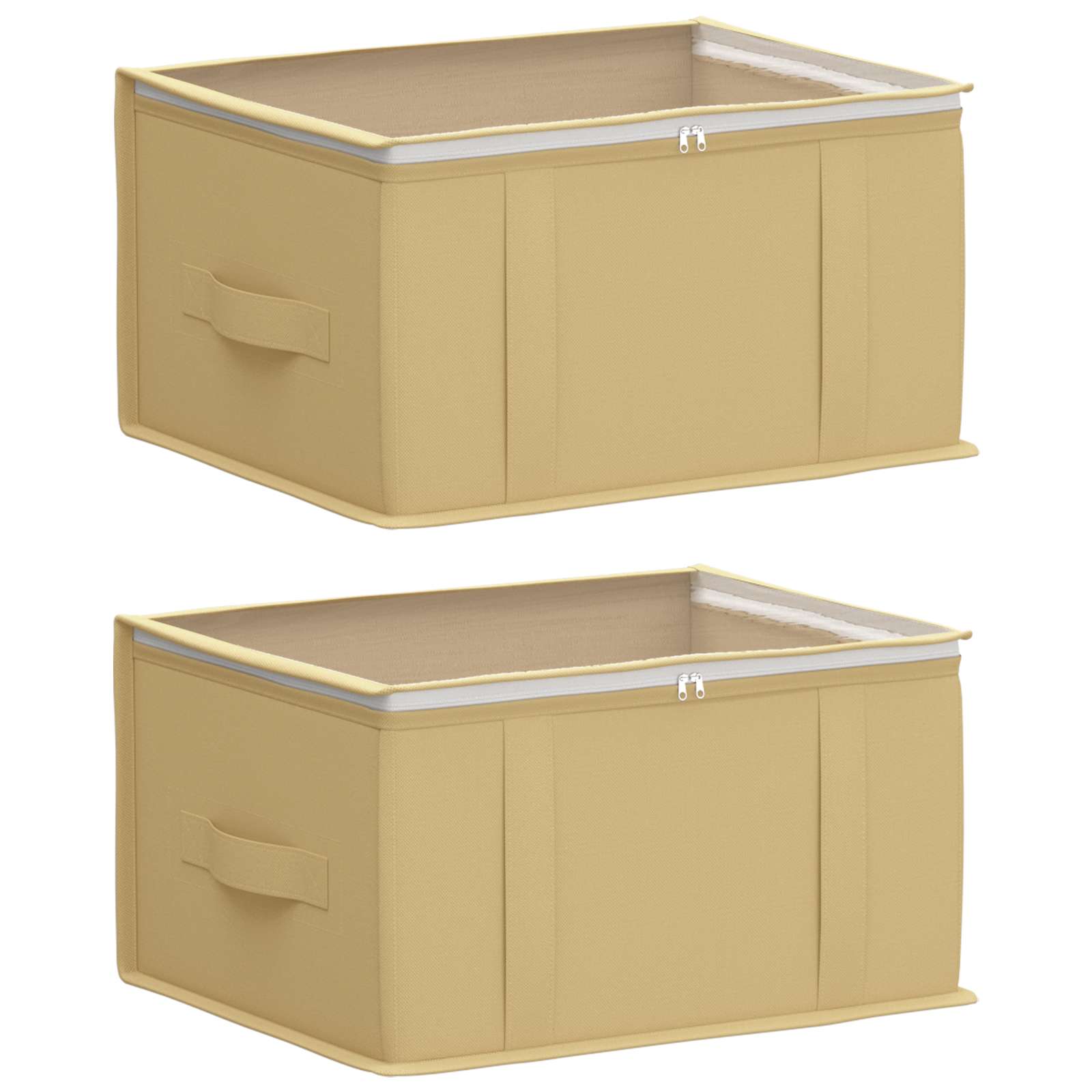 Opbergdoos met transparant bovenraam 2 pcs Crèmekleurig image 2