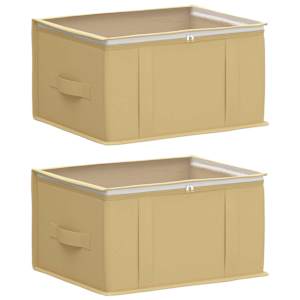 Úložná krabice s průhledným horním oknem 2 pcs Krémová - obrázek 2