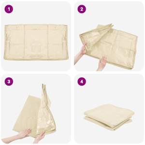 Úložná krabice s průhledným horním oknem 6 pcs Krémová - obrázek 10
