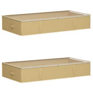 Úložná krabice s průhledným horním oknem 2 pcs Krémová - obrázek 2