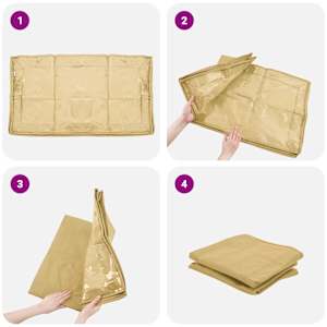 Úložná krabice s průhledným horním oknem 2 pcs Krémová - obrázek 10
