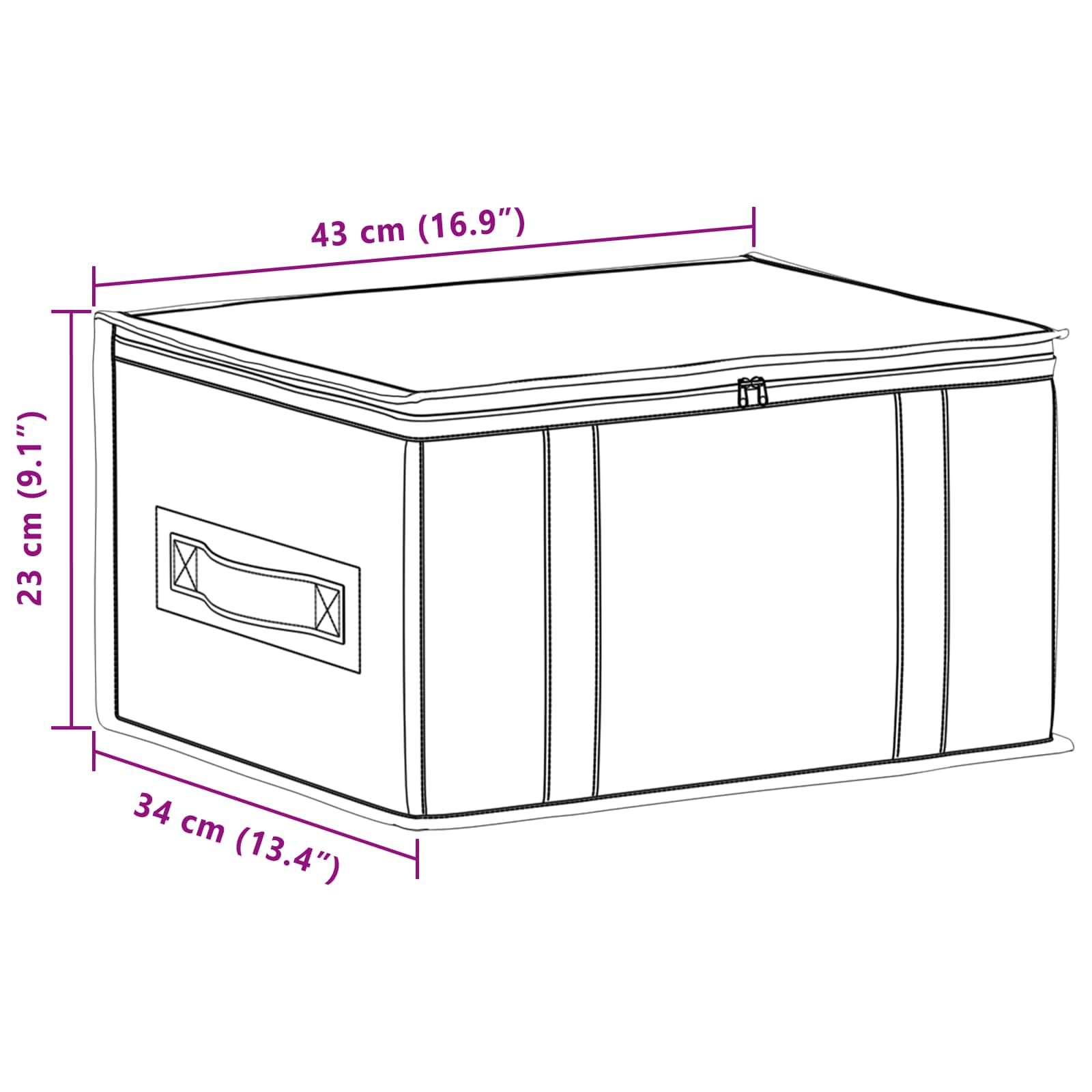 Opbergdoos met transparant bovenraam 2 pcs Grijs Nonwoven stof image 12