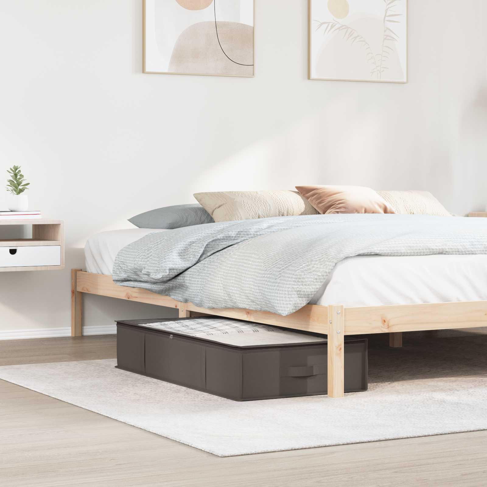 vidaXL Cutie de depozitare cu fereastră superioară transparentă Gri