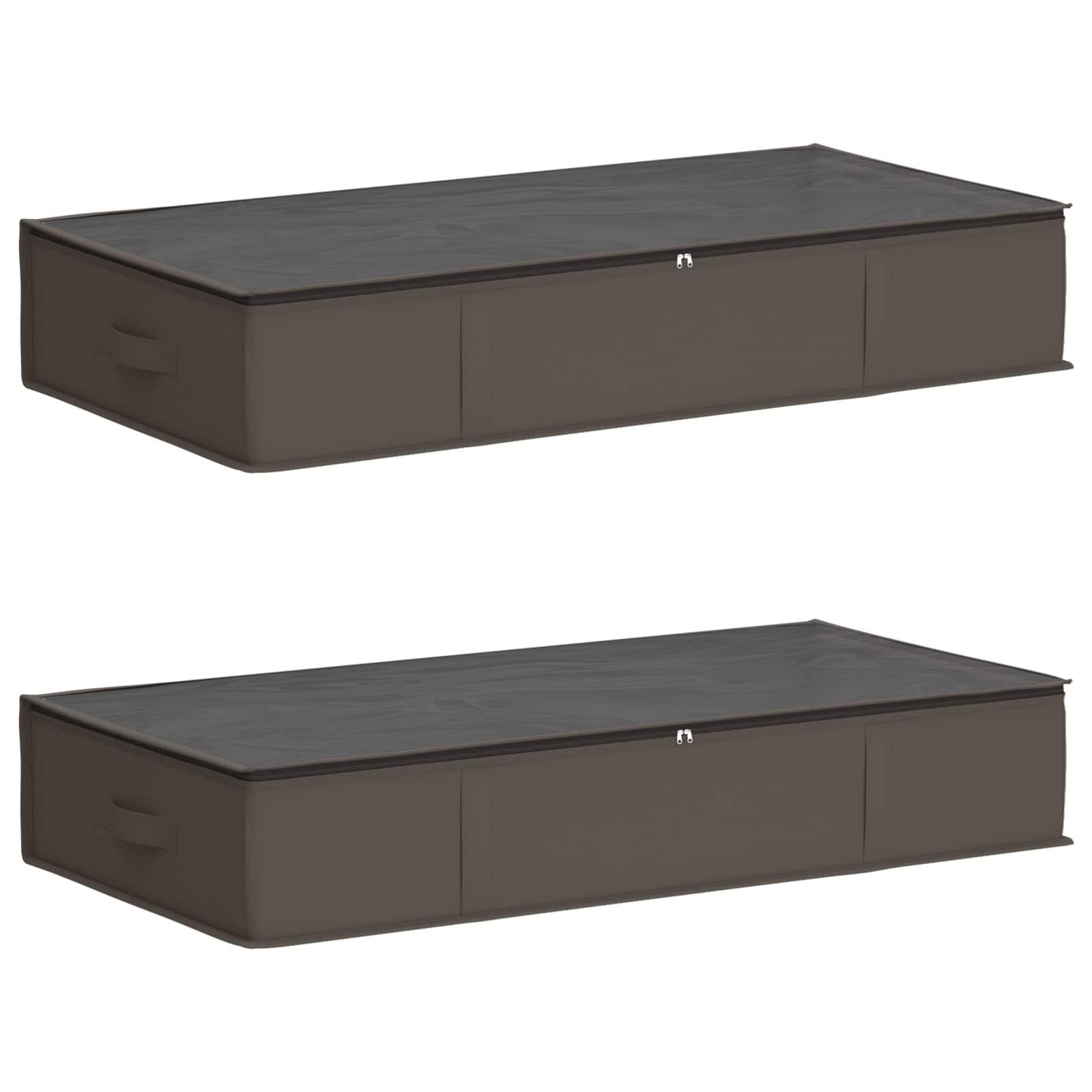Opbergdoos met transparant bovenraam 2 pcs Grijs Nonwoven stof image 2