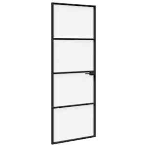 vidaXL Kodu uks 76 x 201,5 x 3,5 cm Alumiinium ja T&ouml;&ouml;deldud Klaas