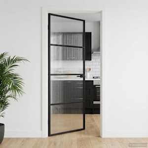 Vhodna vrata 83 x 201,5 x 3,5 cm Aluminij in kaljeno steklo