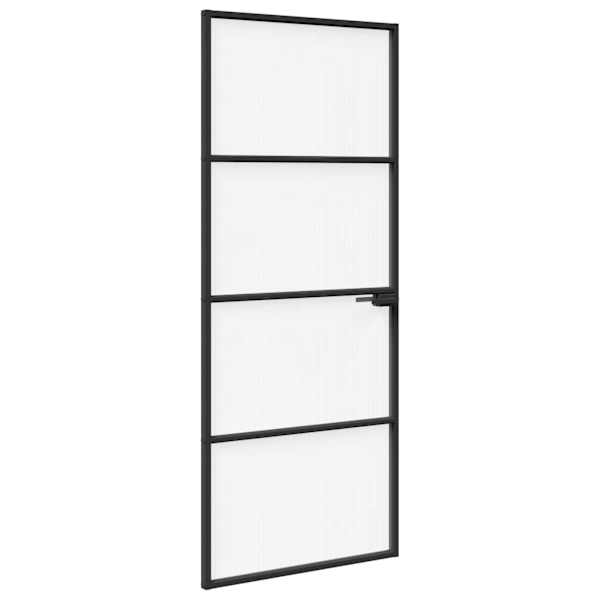 vidaXL Kodu uks 83 x 201,5 x 3,5 cm Alumiinium ja T&ouml;&ouml;deldud Klaas