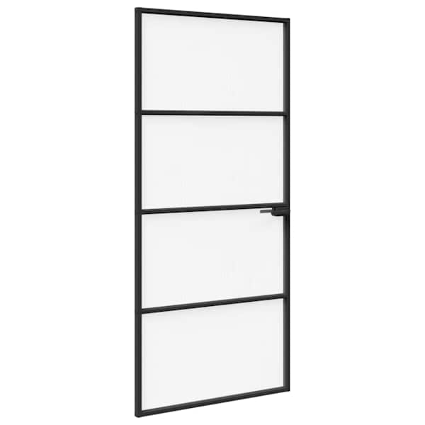 vidaXL Kodu uks 93 x 201,5 x 3,5 cm Alumiinium ja T&ouml;&ouml;deldud Klaas